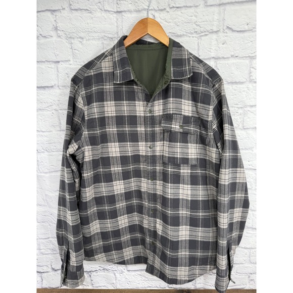 UNIONBAY Other - UB Tech Reversible Jacket Mens Large Plaid Flannel Olive Outdoors Gorpcore